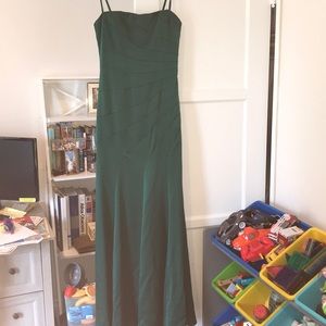 Emerald green strapless BCBG evening gown